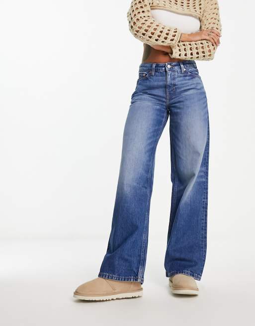 Weekday Ample low rise baggy jeans novel blue | ASOS