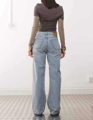 Weekday Ample Low Waist Baggy Fit Jeans In Blue