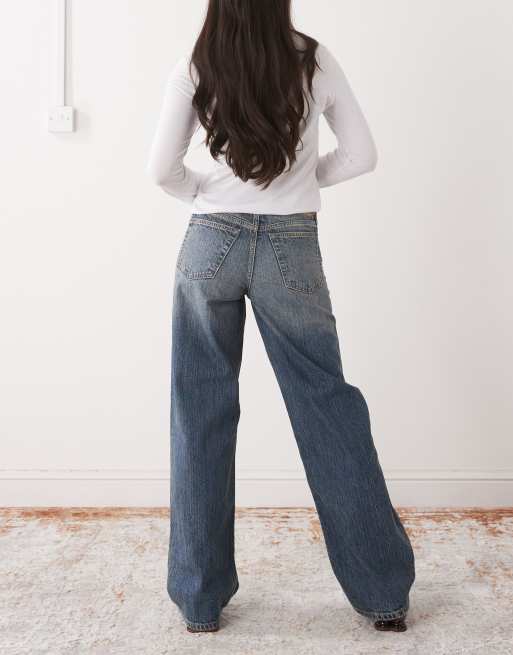 Weekday – Ample – Mellanblå, baggy jeans med låg midja och tvättad finish, 2 av 5