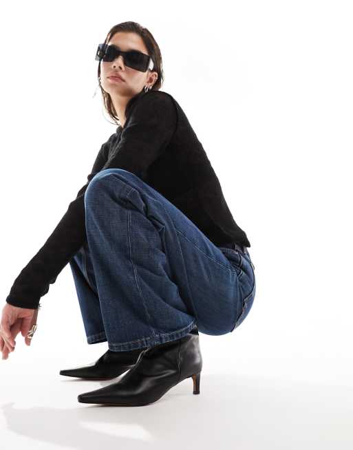 Weekday - Ample - Ruimvallende jeans met lage taille in saffierblauw, 2 van 5