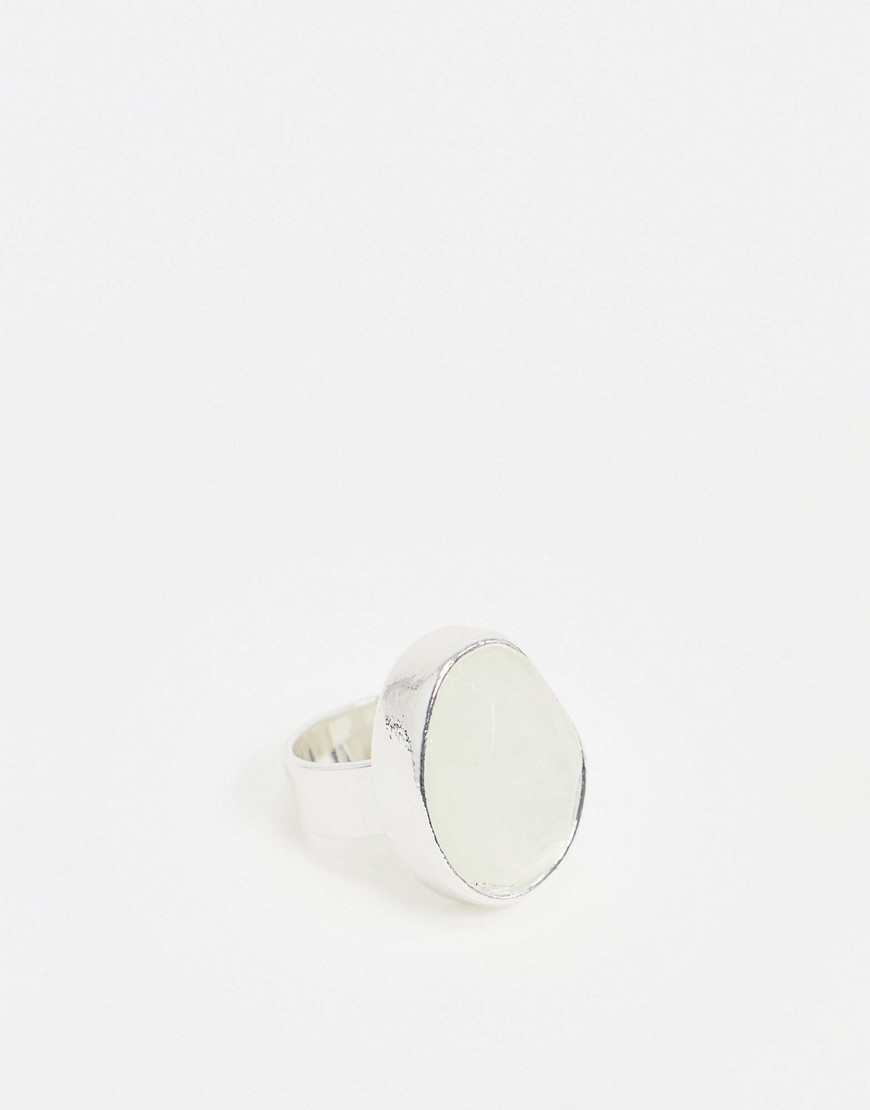 Weekday Amy chunky stone ring in silver
