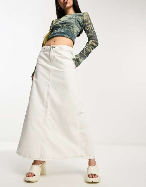 White denim shop maxi skirts