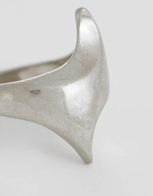 Weekday - Anello argentato con design astratto, 2 di 3