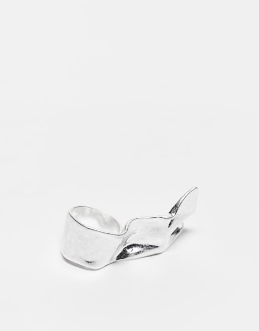 Weekday - Anello scultoreo color argento 