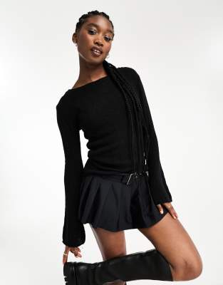 Weekday Anessa semi sheer jumper in black