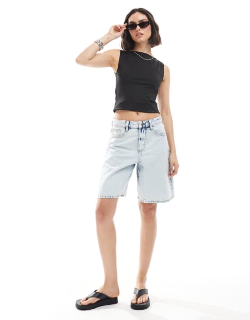 Weekday Annie boat neck tank top in black