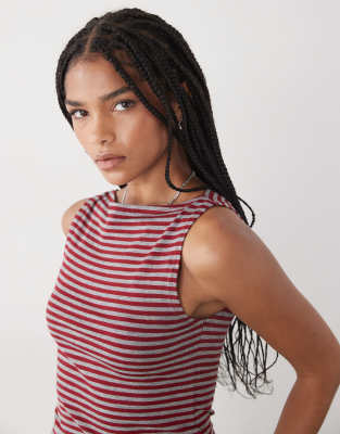 Weekday Annie Boat Neck Tank Top In Multi