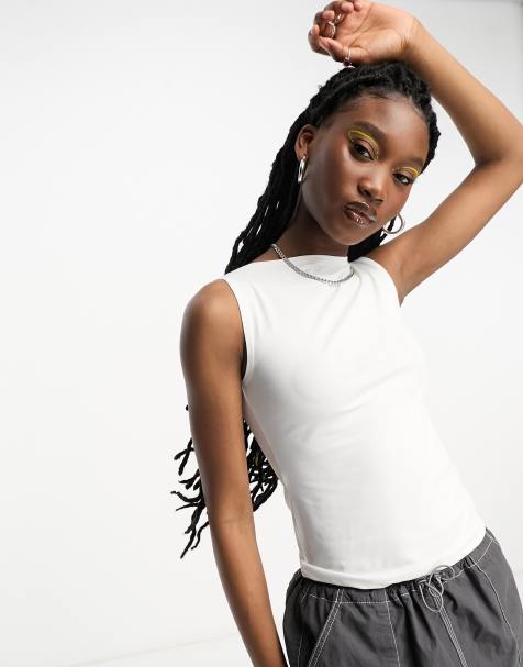Weekday Annie boat neck tank top in white - view 1