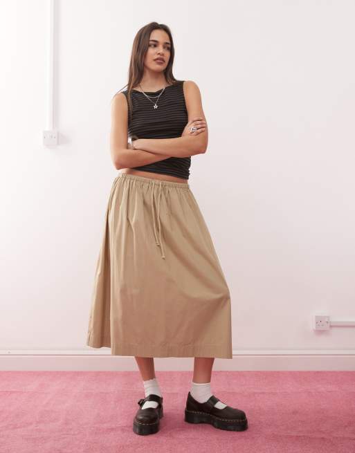 Weekday - Annie - Gestreepte mouwloze top met boothals in zwart en grijs