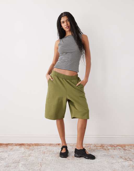 Weekday Annie soft boat neck sleeveless top in grey stripe exclusive to ASOS, 2 of 4