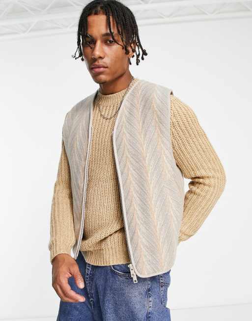 Weekday – Antonio – Beige vävd väst