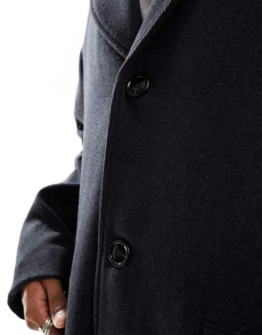 Weekday Armond oversized wool blend maxi coat in dark grey melange , 3 of 4