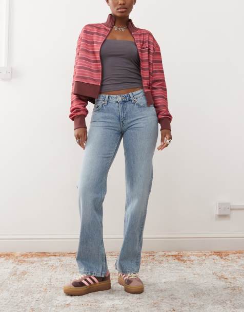 Weekday - Arrow - Jeans dritti a vita bassa lavaggio blu - view 1