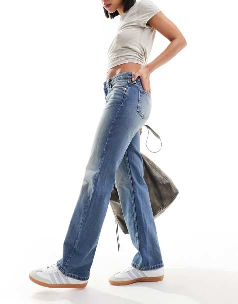 Weekday – Arrow – Jeans in Jackpot-Blau mit niedrigem Bund, regulärer Passform und geradem Schnitt - view 1