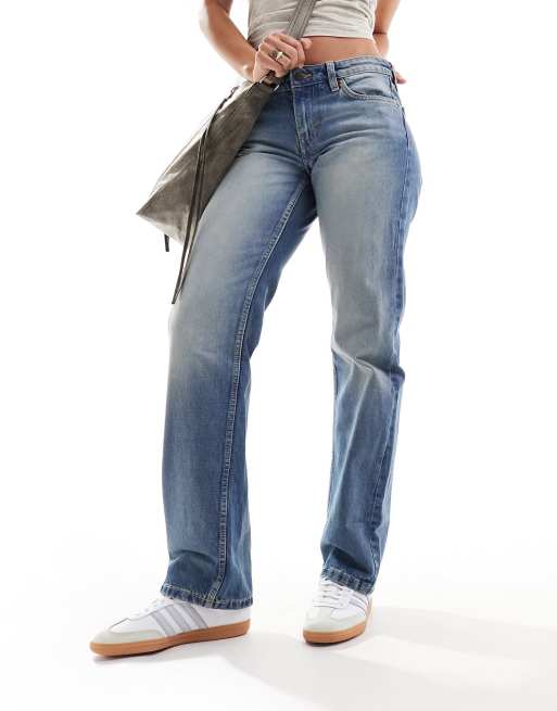 Weekday – Arrow – Jeans in Jackpot-Blau mit niedrigem Bund, regulärer Passform und geradem Schnitt, 3 von 5