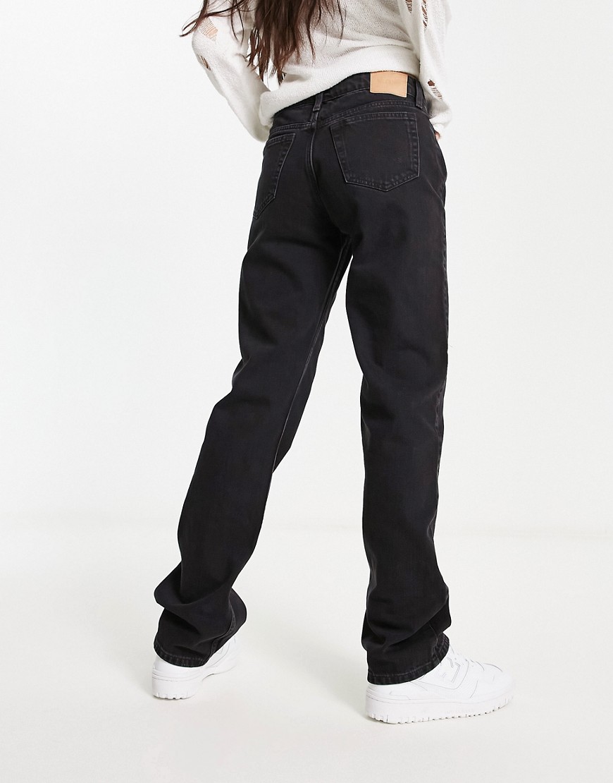 Weekday Arrow low rise straight jeans in black
