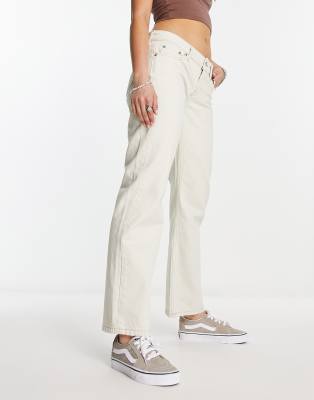 Weekday Weekday Arrow low rise straight leg jeans in chalk white