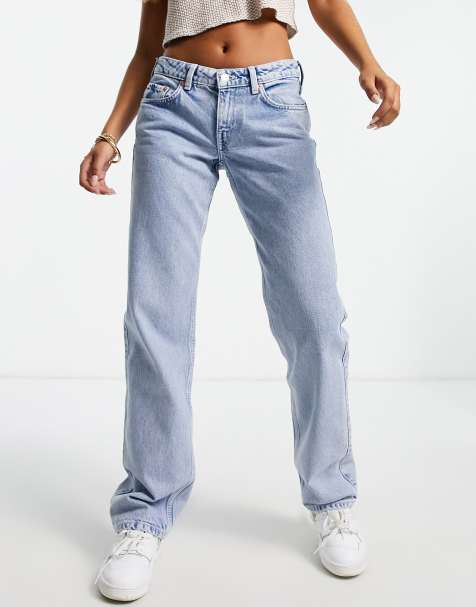 Weekday Arrow low rise straight leg jeans in summer blue - view 1