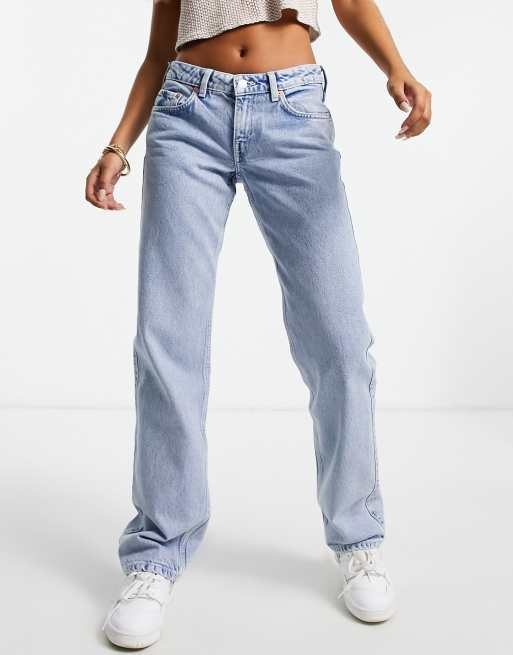 Hollister low rise vintage baggy jean in light wash blue