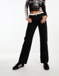 [Weekday] Weekday Arrow low waist regular fit straight leg jeans in tuned black W33 L34 Tuned black