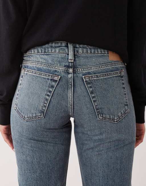 Weekday Arrow low waist straight leg jeans in blue