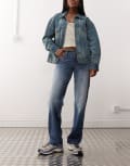 [Weekday] Weekday Arrow low waist straight leg jeans in faded dark blue wash W28 L30 Board blue