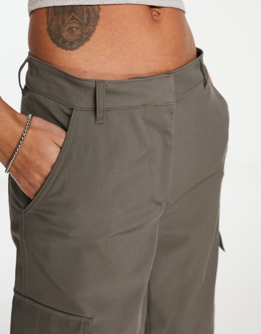 Pull&Bear longline cargo linen shorts in brown