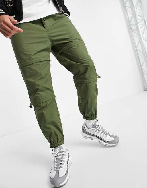 Weekday - Aston - Utility-bukser med lynlås i khaki