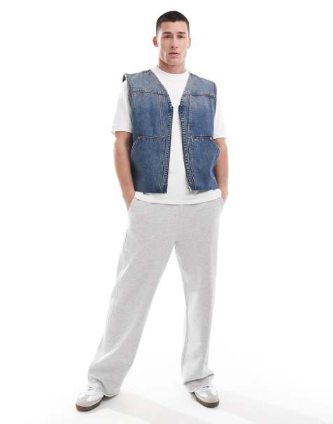 Weekday – Astoria – Jeans-Trägershirt in stahlblauer Waschung mit durchgehendem Reißverschluss - view 1