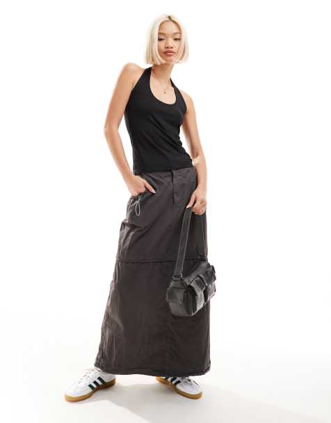 Weekday Astrid jersey halter neck top in black  - view 1