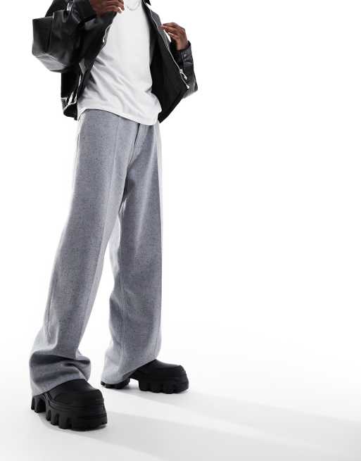 Weekday Astro baggy fit pants in gray melange