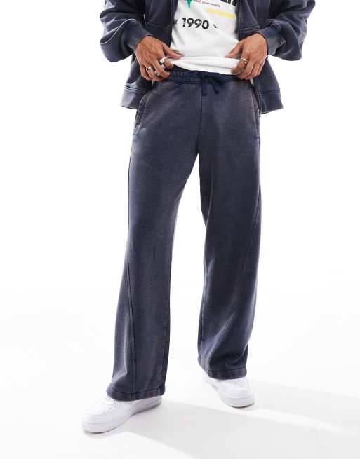 Weekday Astro co-ord wide leg joggers with exposed seam detail in washed blue, 2 of 5
