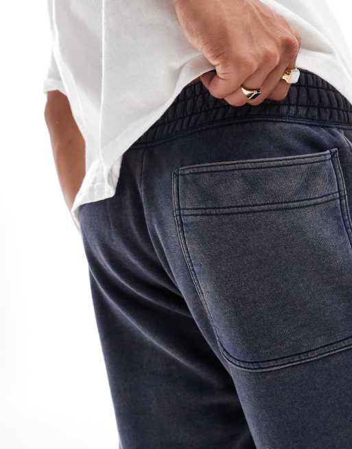 Weekday Astro co-ord wide leg joggers with exposed seam detail in washed blue, 3 of 5