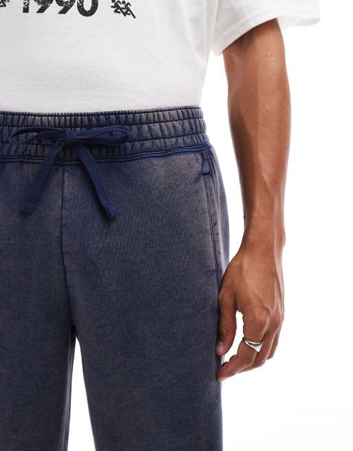 Weekday Astro co-ord wide leg joggers with exposed seam detail in washed blue, 4 of 5