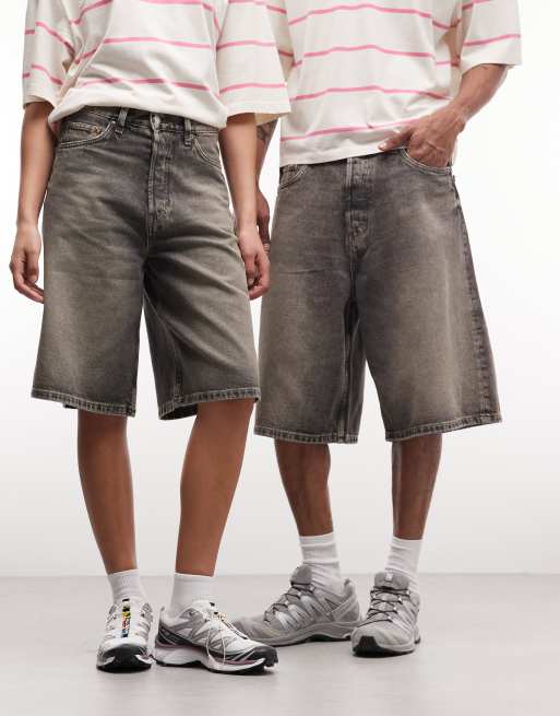 Weekday – Astro – Czarne obszerne jeansy unisex z obniżonym stanem i efektem sprania, 2 z 4