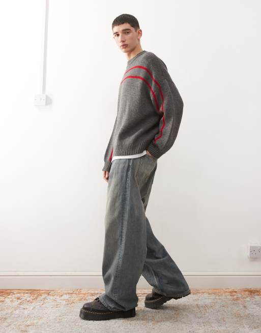 Weekday - Astro - Jeans ampi unisex a vita bassa blu slavato, 2 di 5