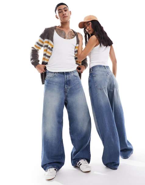 Weekday - Astro - Jeans unisex a fondo ampio blu jackpot - view 1