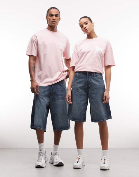 Weekday - Astro - Jorts unisex larghi a vita bassa lavaggio blu effetto sbiadito - view 1