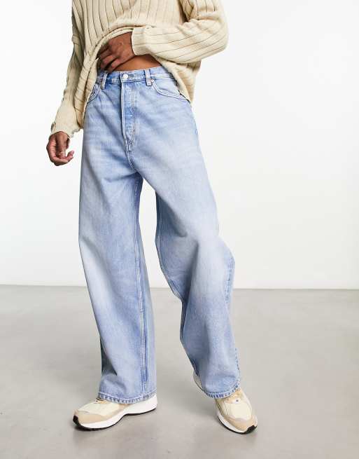 Weekday Astro loose fit baggy jeans in blue delight wash