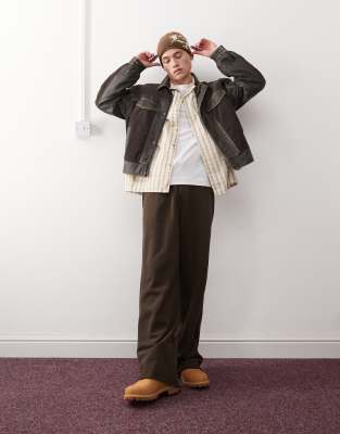 Weekday Astro Loose Fit Straight Leg Sweatpants In Brown