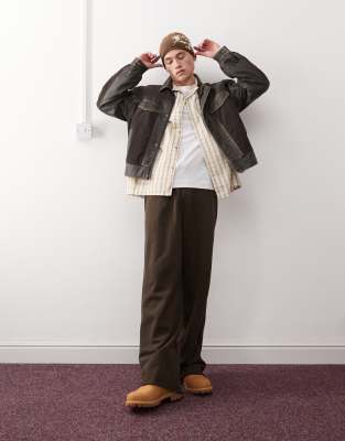 Astro loose fit straight leg sweatpants in brown