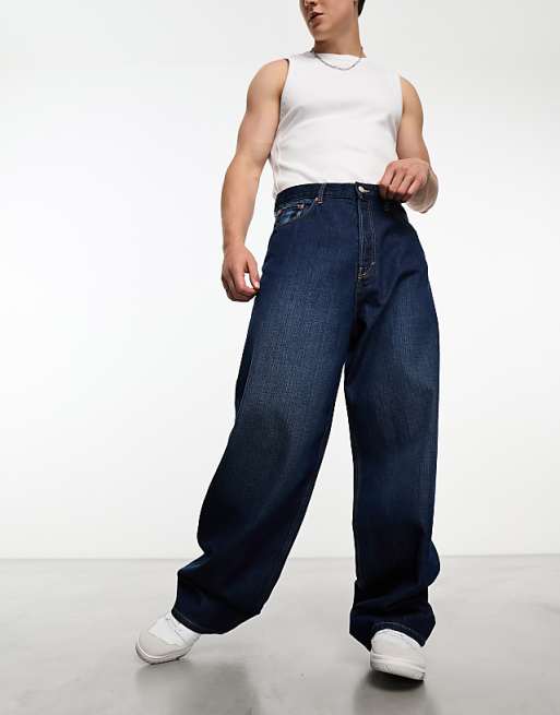 Weekday Astro loose fit wide leg jeans with graphic print in Weekday Astro loose fit wide leg jeans with graphic print in