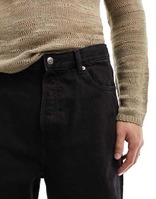Weekday Astro loose fit wide leg open knee jeans with