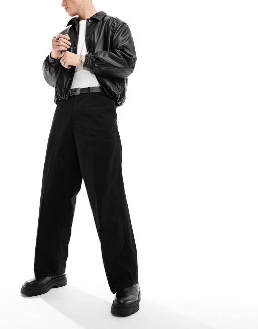 Weekday Astro loose fit wide leg pants in black