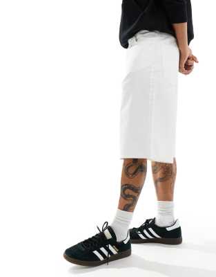 Weekday Astro Loose Skater Fit Shorts In White