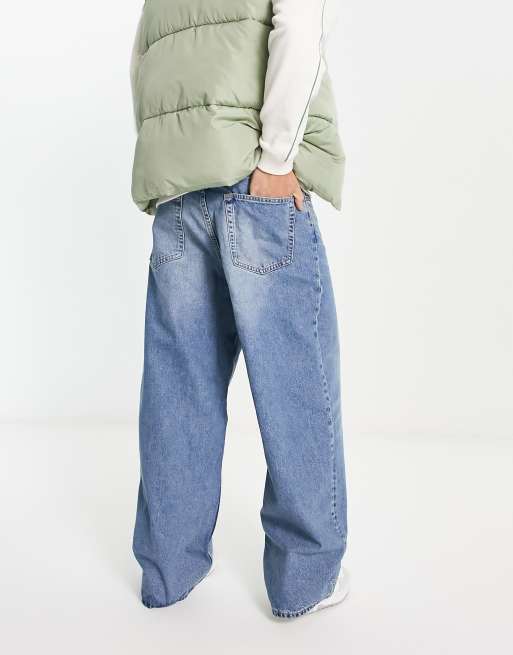 Weekday astro loose straight jeans in seventeen blue | ASOS
