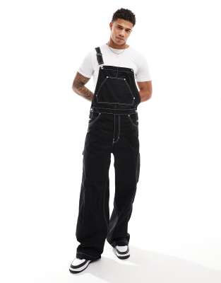Weekday Weekday Astro oversized dunagrees in black
