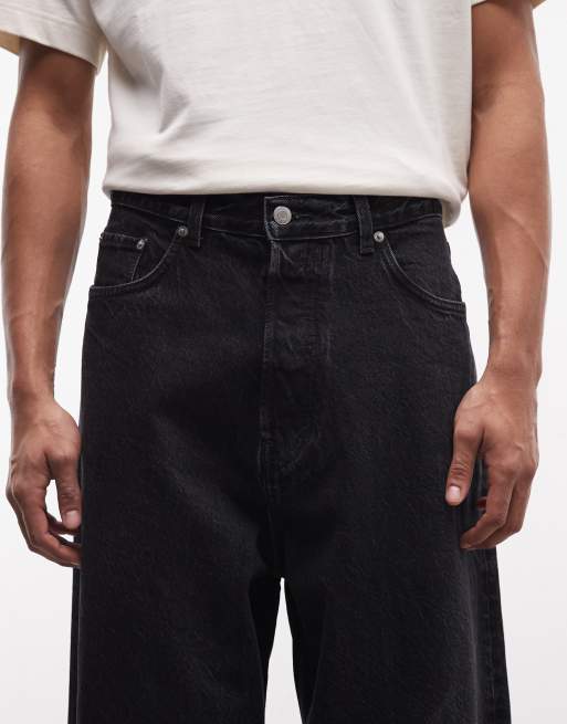 Weekday Astro PU back pocket jeans in washed black, 5 of 5