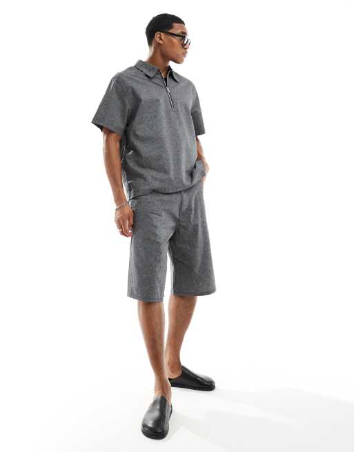 Weekday - Astro - Short ample d'ensemble - Noir et blanc rayé