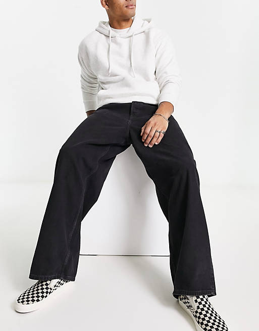 Litterær kunst Stuepige mangfoldighed Weekday - Astro - Sorte jeans med lige ben i luksuriøs stil | ASOS